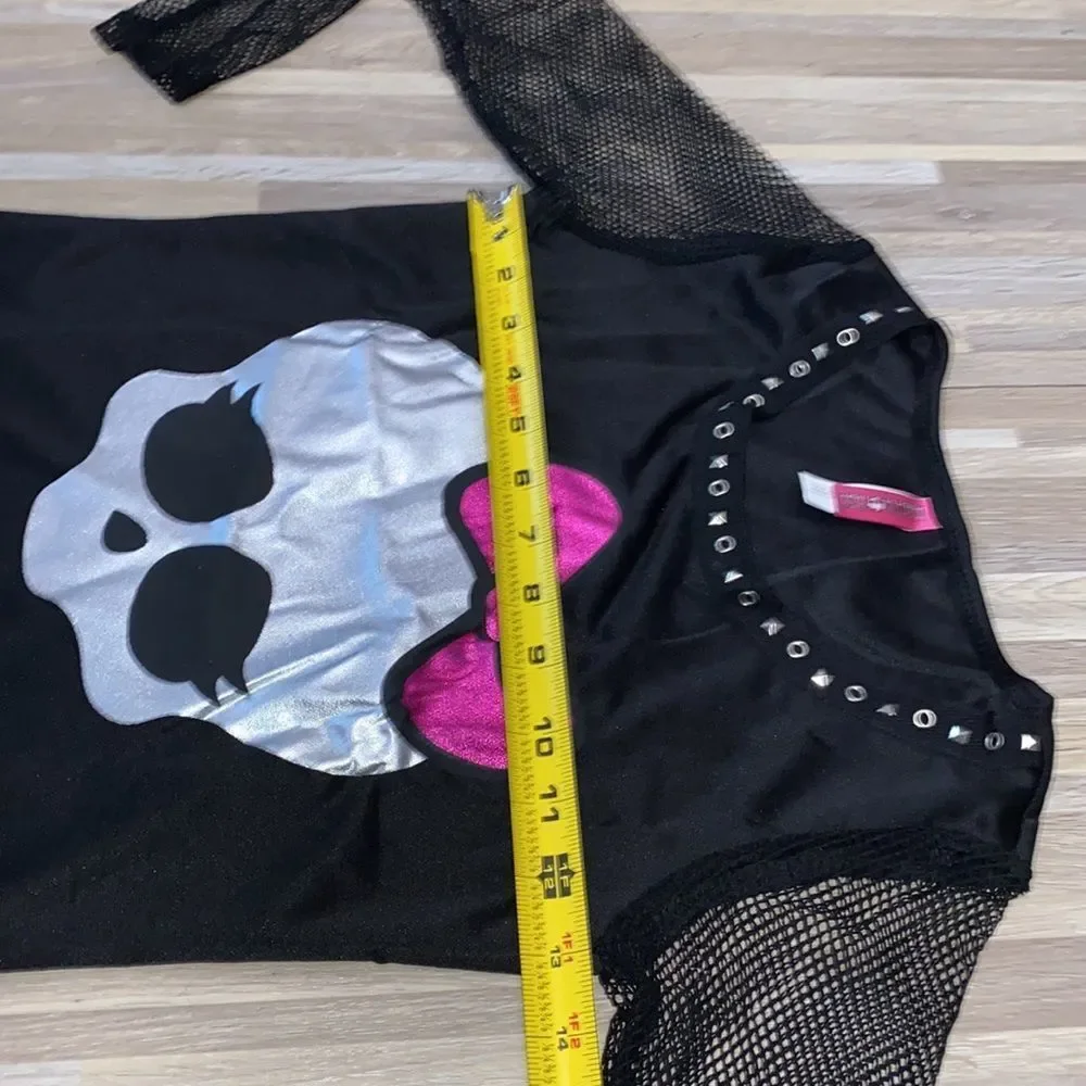 Monster High doll Shirt Halloween Costume Ghoul cosplay Fishnet long sleeve goth